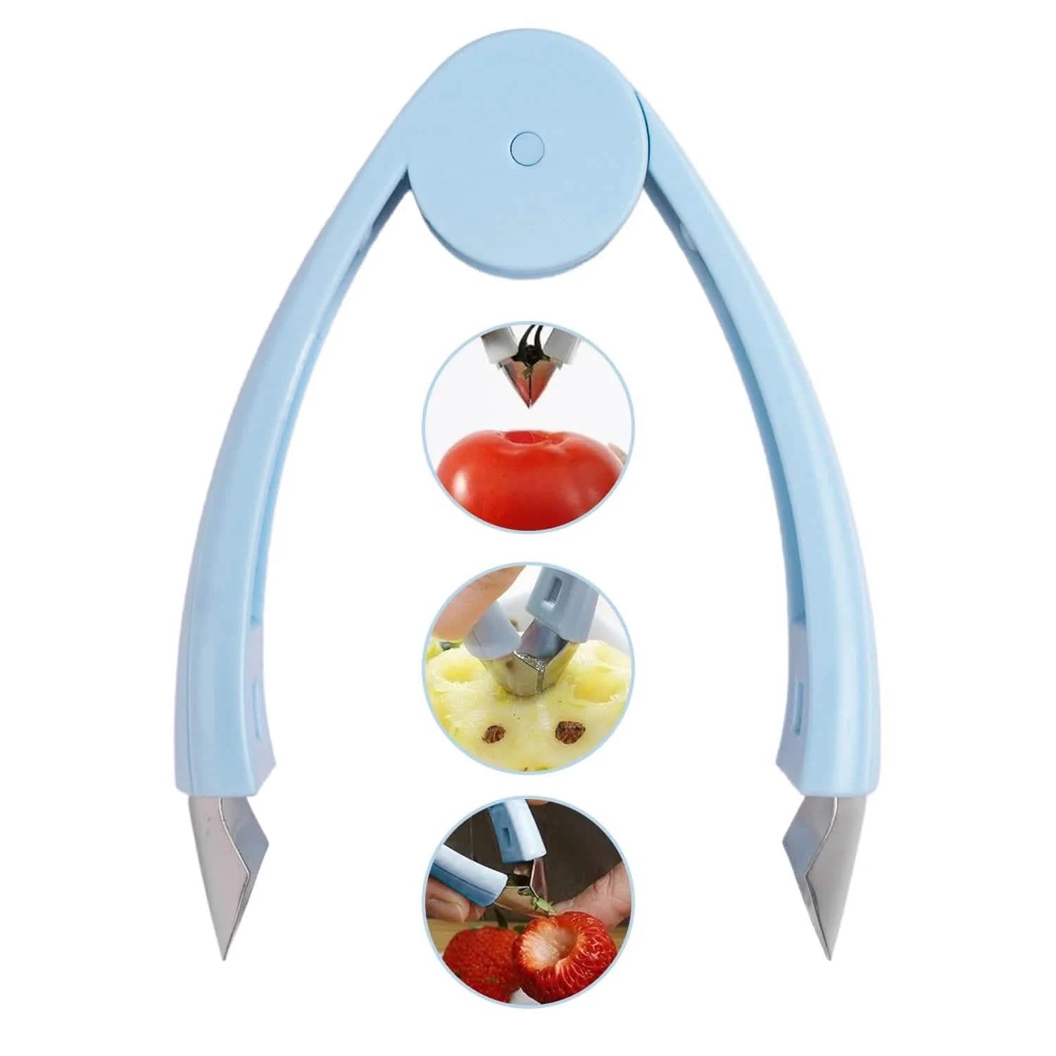 Fruit and Vegetable Stem Remover Strawberry Tomato Potato Pineapple Carrot Huller Corer Tweezers Tool Kitchen Gadget Kitchen Tools & Gadgets - DailySale