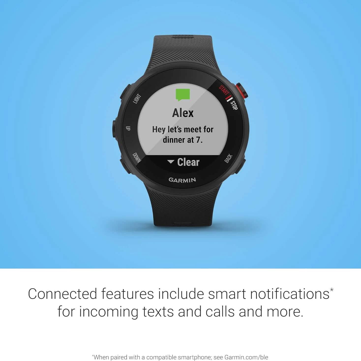 Garmin Forerunner 45S, 39mm Easy-to-use GPS Running Watch with Coach Free Training Plan Support Smart Watches - DailySale