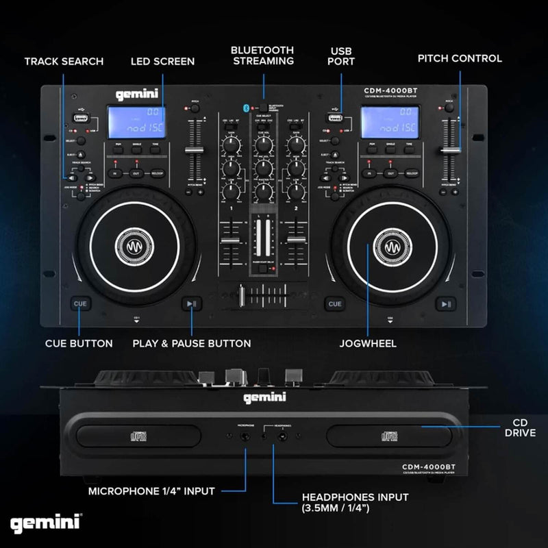 Gemini Sound CDM-4000BT DJ Mixer (Refurbished) Audio Accessories - DailySale