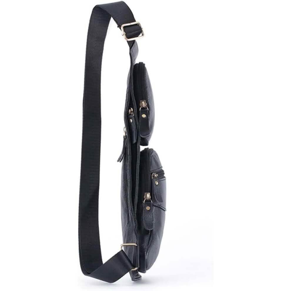 Genuine Leather Chest Bag For Men Men Leather Shoulder Bag Personality Messenger Bag Casual Bag Handbags & Wallets - DailySale
