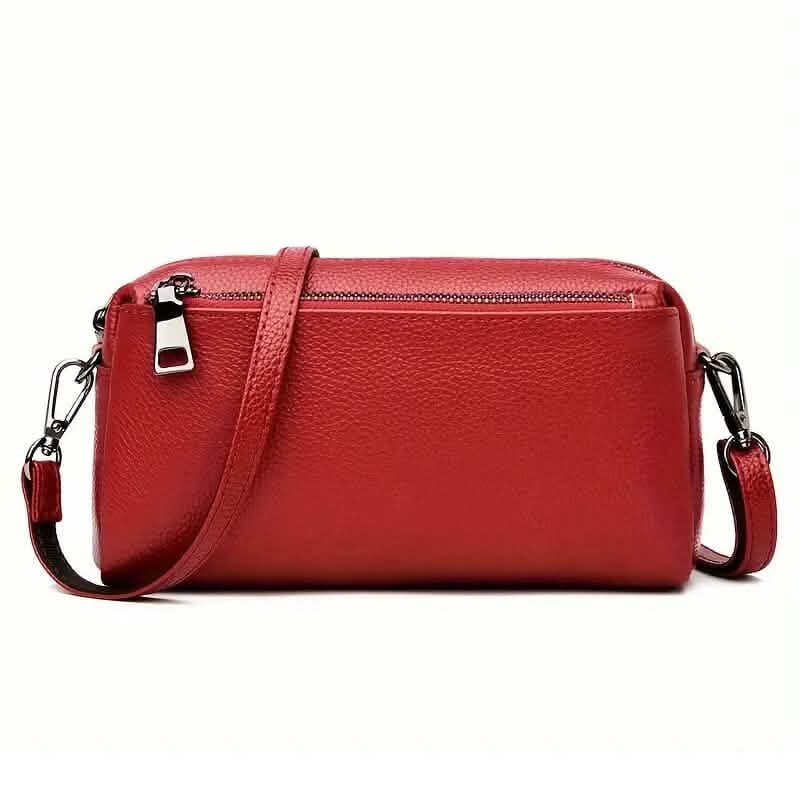Genuine Leather Crossbody Bag Shoulder Small Square Bag Bags & Travel Red - DailySale