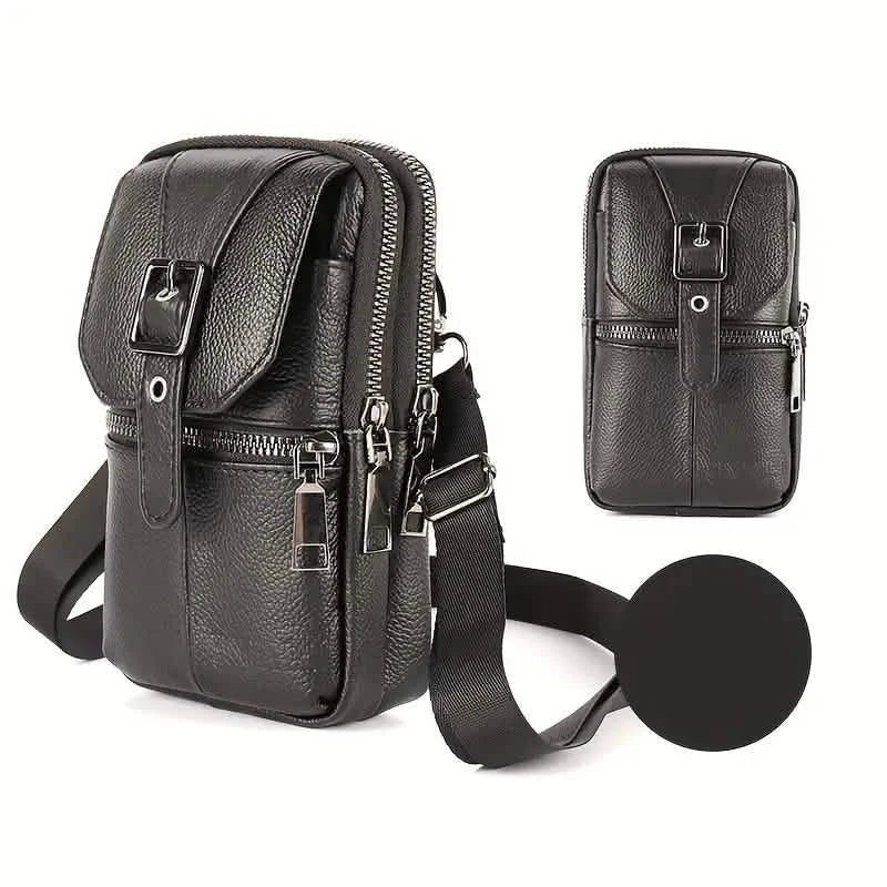 Genuine Leather Multifunctional Cell Phone Bag Bags & Travel Black - DailySale