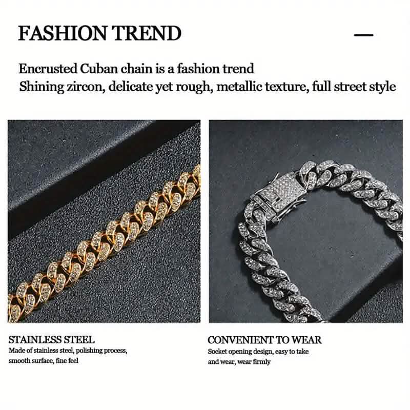 Geometric Bling Hip-Hop Cuban Chain Neckiace Necklaces - DailySale