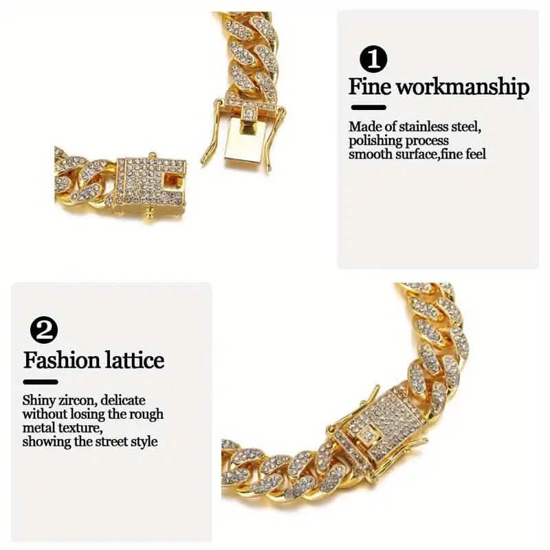 Geometric Bling Hip-Hop Cuban Chain Neckiace Necklaces - DailySale