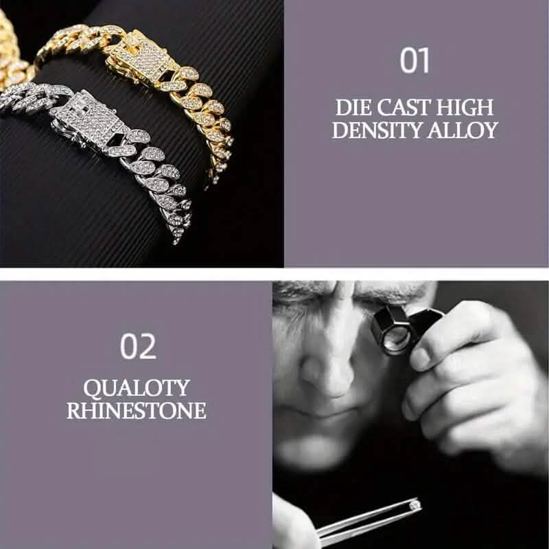 Geometric Bling Hip-Hop Cuban Chain Neckiace Necklaces - DailySale