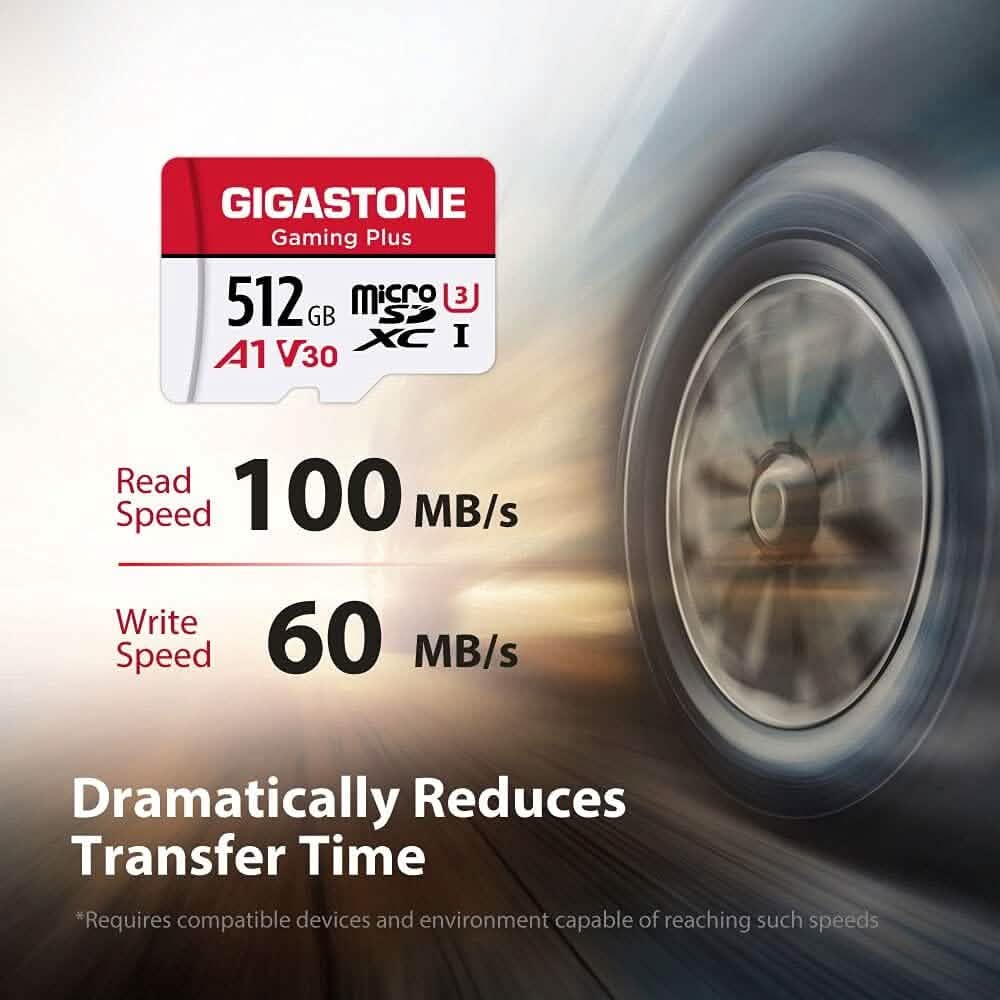Gigastone 512GB MicroSDXC Memory Card with Adapter Video Games & Consoles - DailySale