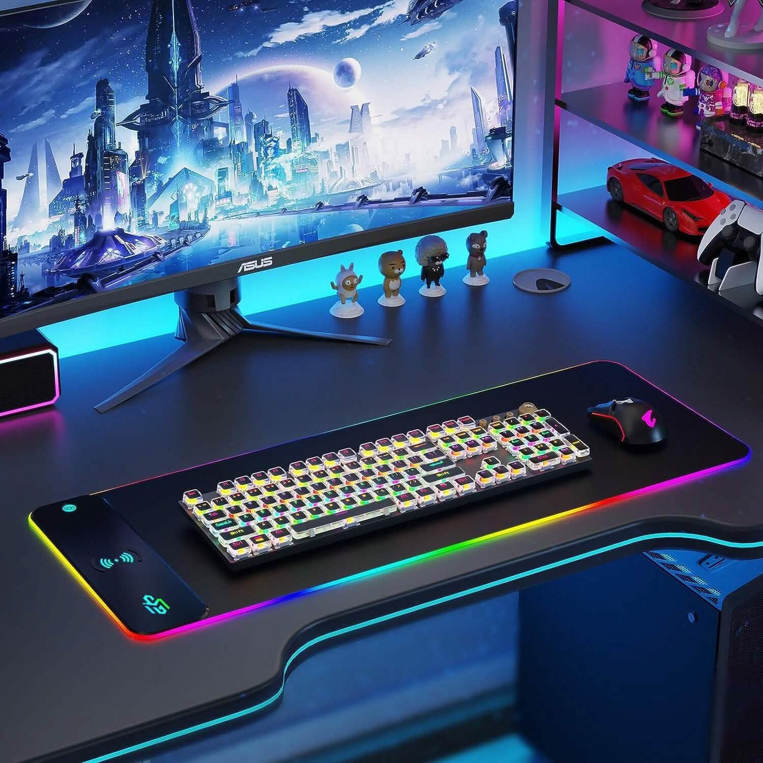 GIM Wireless Charging RGB Gaming Mouse Pad 10W Computer Accessories - DailySale