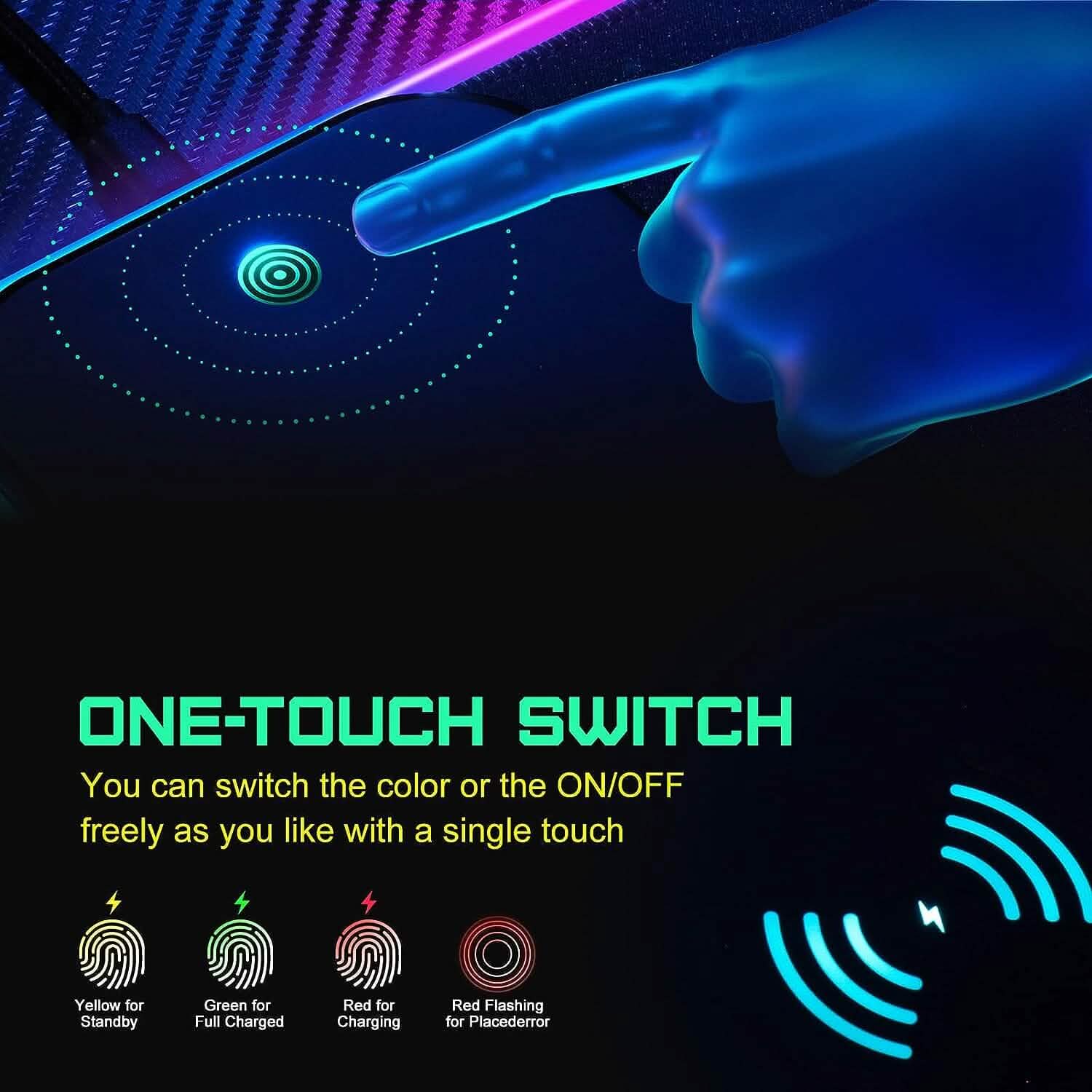 GIM Wireless Charging RGB Gaming Mouse Pad 10W Computer Accessories - DailySale