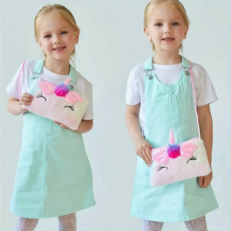 Girls Cute Sequin Plush Unicorn Tie Dye Bag Bags & Travel - DailySale