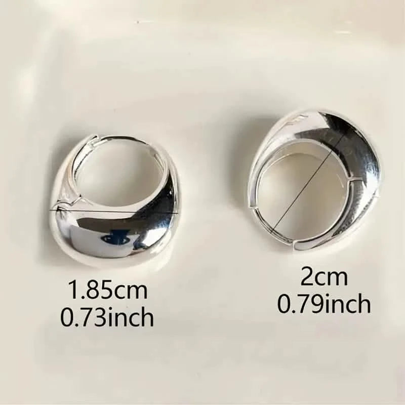 Glossy Chunky Shaped Hoop Earrings Copper Jewelry Vintage Elegant Style Female Geometric Ear Buckles Earrings - DailySale