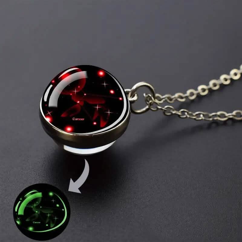 Glow-in-the-Dark Zodiac Pendant Necklace Necklaces Cancer - DailySale