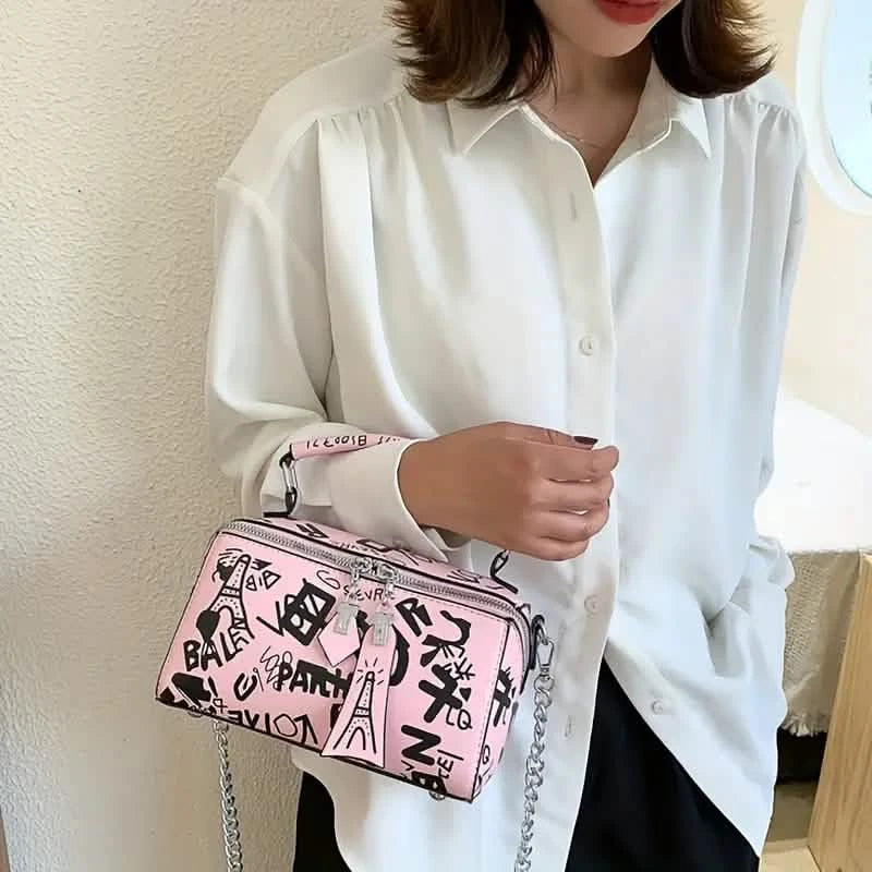 Graffiti Trendy Chain Crossbody Bag for Women Bags & Travel - DailySale