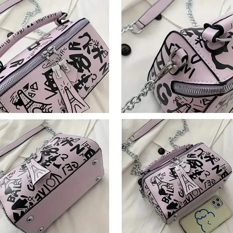 Graffiti Trendy Chain Crossbody Bag for Women Bags & Travel - DailySale