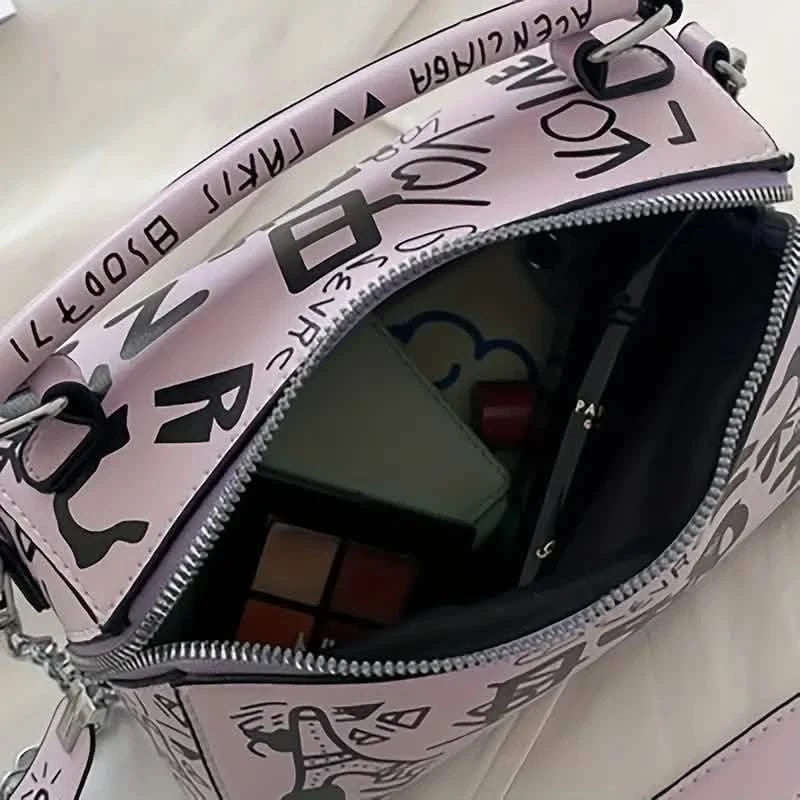 Graffiti Trendy Chain Crossbody Bag for Women Bags & Travel - DailySale