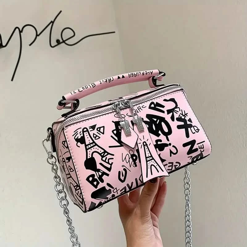 Graffiti Trendy Chain Crossbody Bag for Women Bags & Travel - DailySale