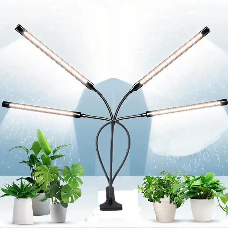 Grow Lights for Seed Starting Auto ON & Off Full Spectrum LED Plant Lights with Timer Garden & Patio 4 Head - DailySale