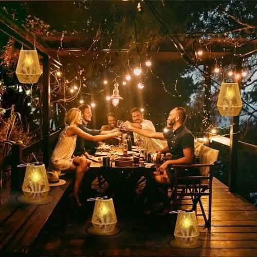 Hanging Solar Woven Lantern Solar Lamp Lights Decoration Outdoor Lighting - DailySale