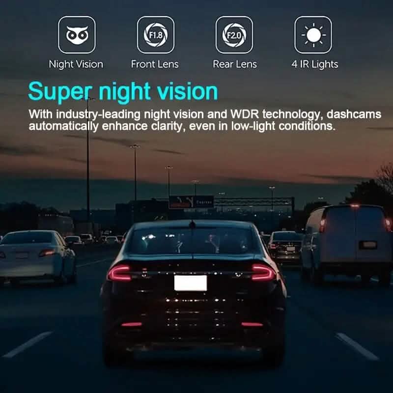 HD 1080P Car Dual Camera with IR Night Vision Loop Recording 2" IPS Screen Automotive - DailySale