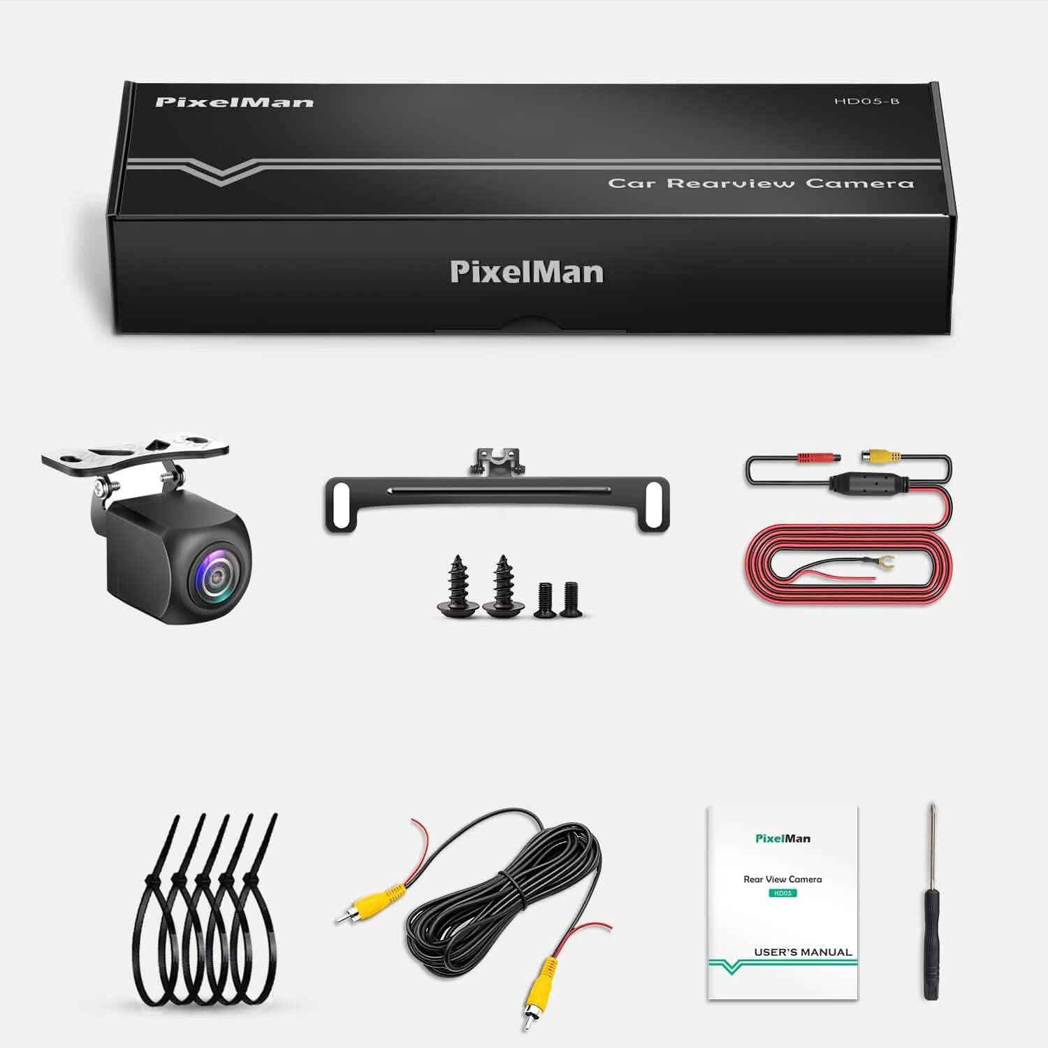 HD Backup Camera, Metal Housing 170 Degree Wide View Angle License Plate Rear View Camera Automotive - DailySale