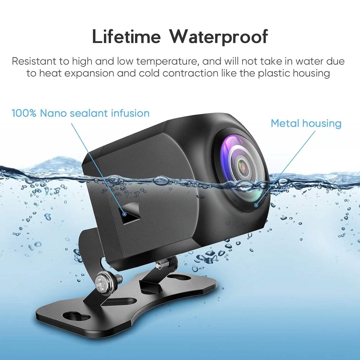 HD Backup Camera, Metal Housing 170 Degree Wide View Angle License Plate Rear View Camera Automotive - DailySale