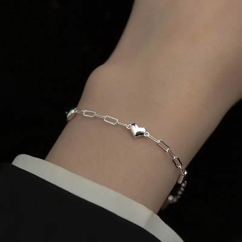 Heart-Shaped S925 Silver Bracelet Bracelets - DailySale
