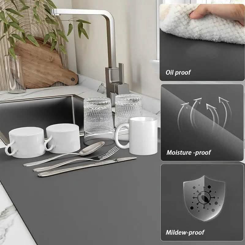 Heat Resistant Drainer Mat with Non-Slip Rubber Back Kitchen Tools & Gadgets - DailySale