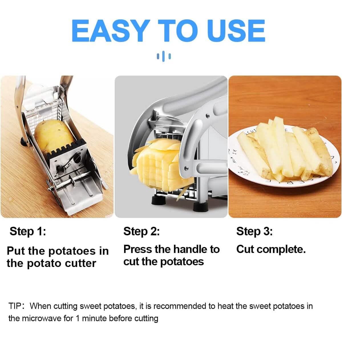 Heavy Duty Stainless Steel Potato Cutter Kitchen Tools & Gadgets - DailySale