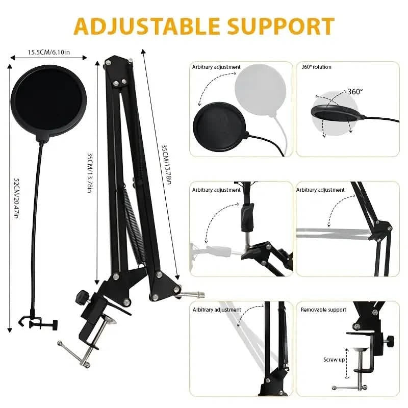 High-end Professional Podcast Equipment Kit and BM800 Condenser Microphone Audio Accessories - DailySale