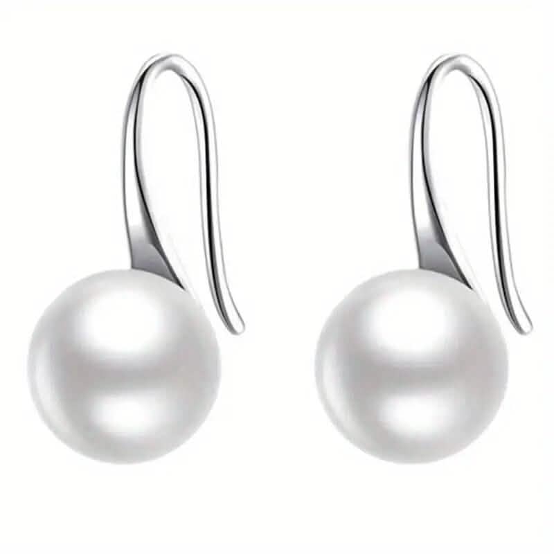 High-Heeled Shoes Pearl Earrings Earrings Silver - DailySale