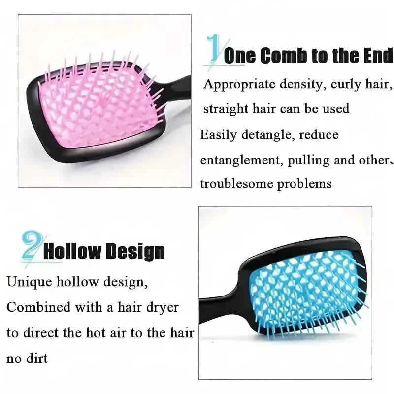Hollow Out Hairdressing Comb Anti-Static Detangling Hair Brush Scalp Massage Hair Brush For All Hair Types Beauty & Personal Care - DailySale