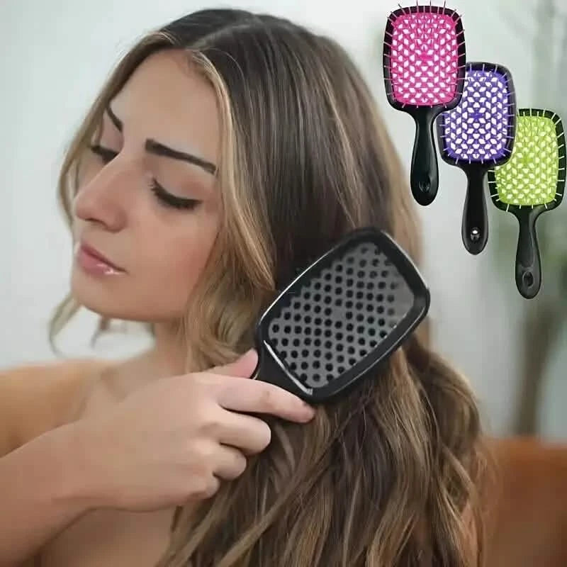 Hollow Out Hairdressing Comb Anti-Static Detangling Hair Brush Scalp Massage Hair Brush For All Hair Types Beauty & Personal Care - DailySale