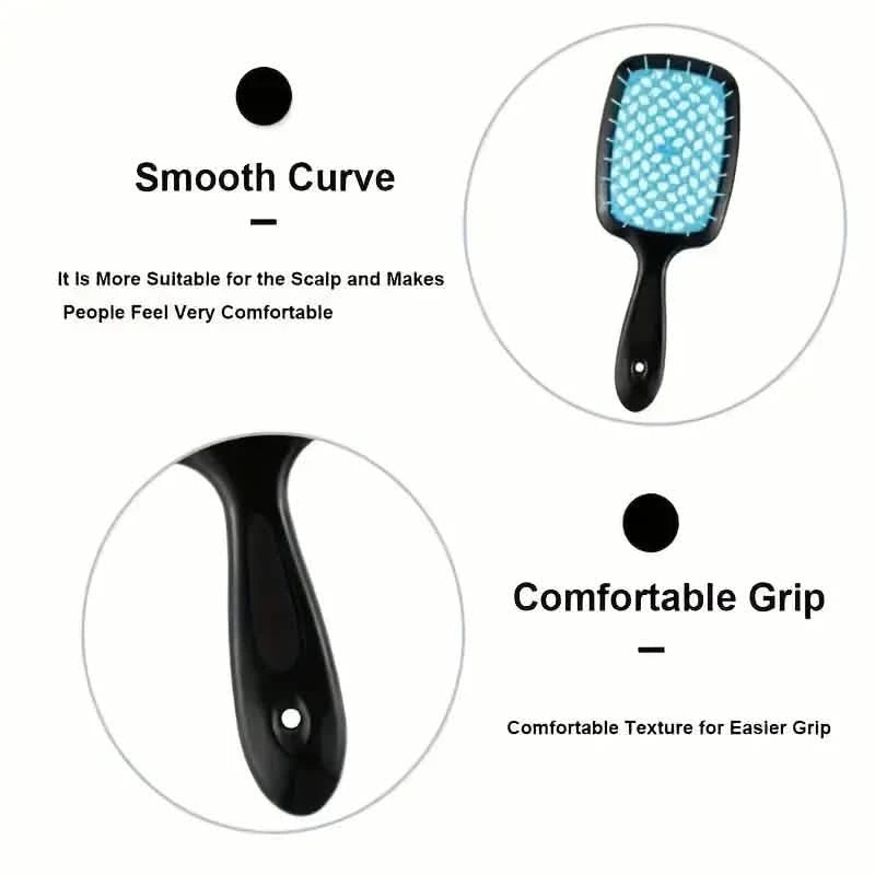 Hollow Out Hairdressing Comb Anti-Static Detangling Hair Brush Scalp Massage Hair Brush For All Hair Types Beauty & Personal Care - DailySale