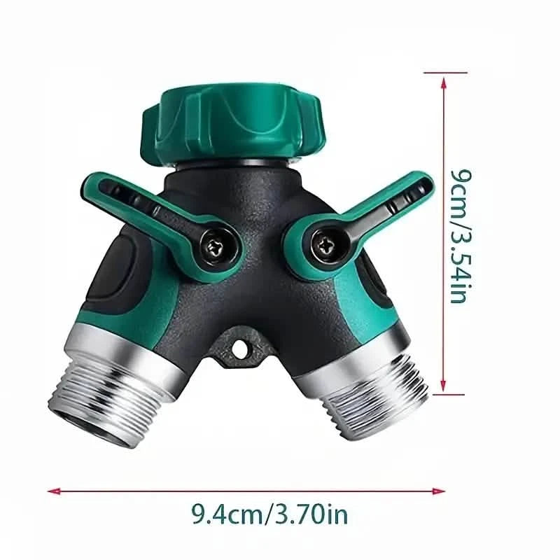 Hose Splitter 2 Way 3/4" Faucet Y Connector with Shut-off Valve Garden & Patio - DailySale