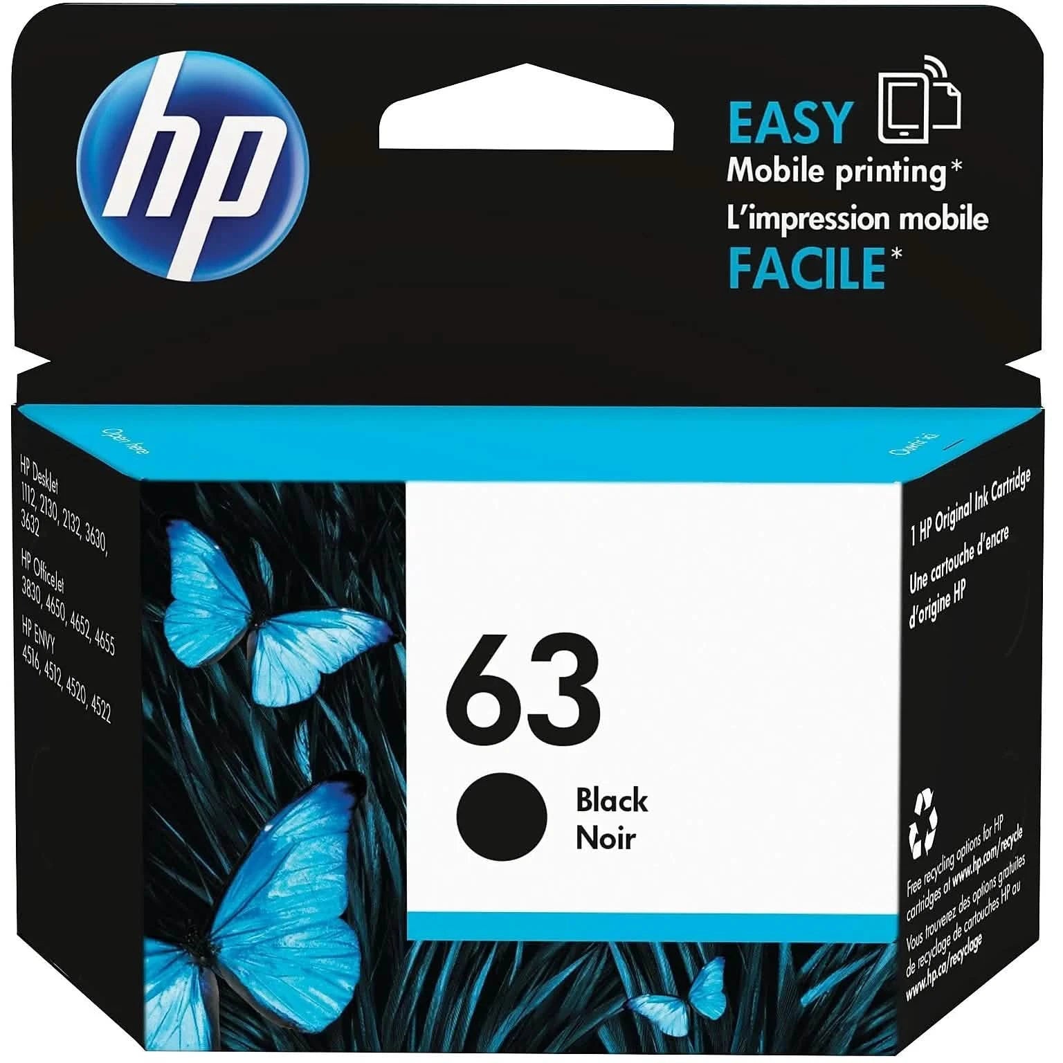 HP 63 Original Ink Cartridge F6U61AN F6U62AN Computer Accessories Black - DailySale