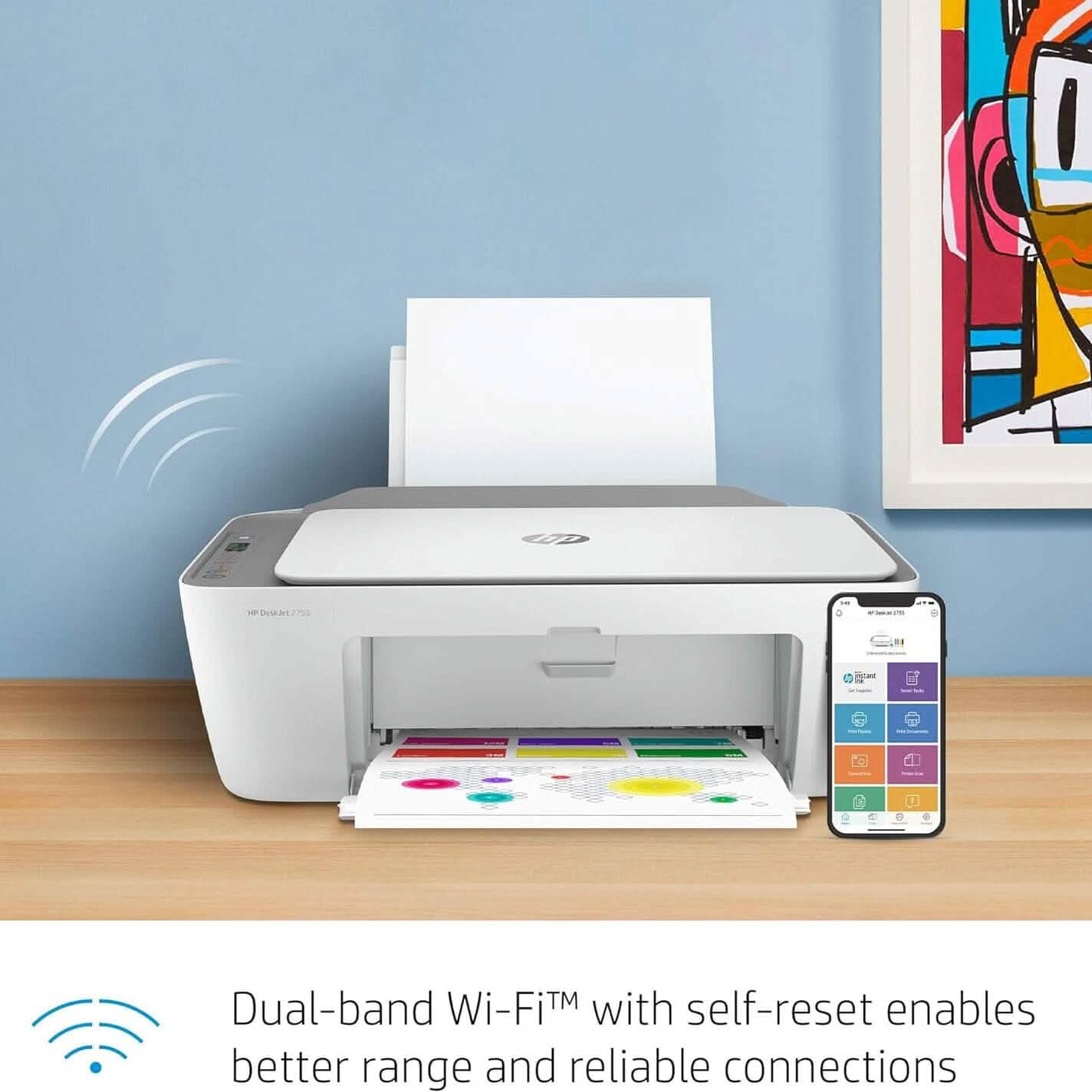 HP DeskJet 2755 All-in-One Inkjet Printer Scanner and Copier (Refurbished) Computer Accessories - DailySale