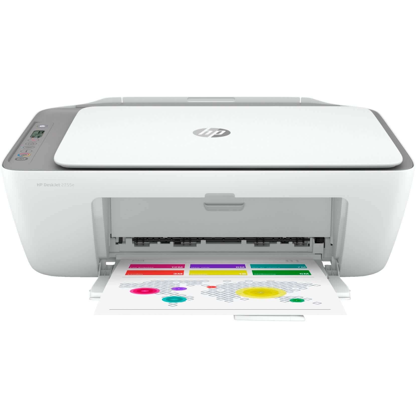 HP DeskJet 2755e All-in-One Inkjet Printer Color Mobile Print Copy Scan (Refurbished) Computer Accessories - DailySale