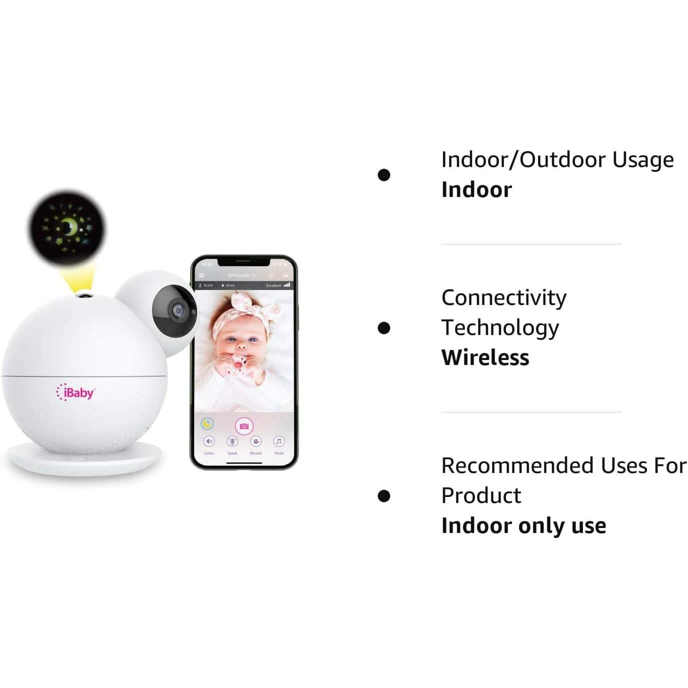 iBaby M8 2K Smart Baby Monitor, 355° Pan 110° Tilt and 2-Way Talk Smart Home & Security - DailySale