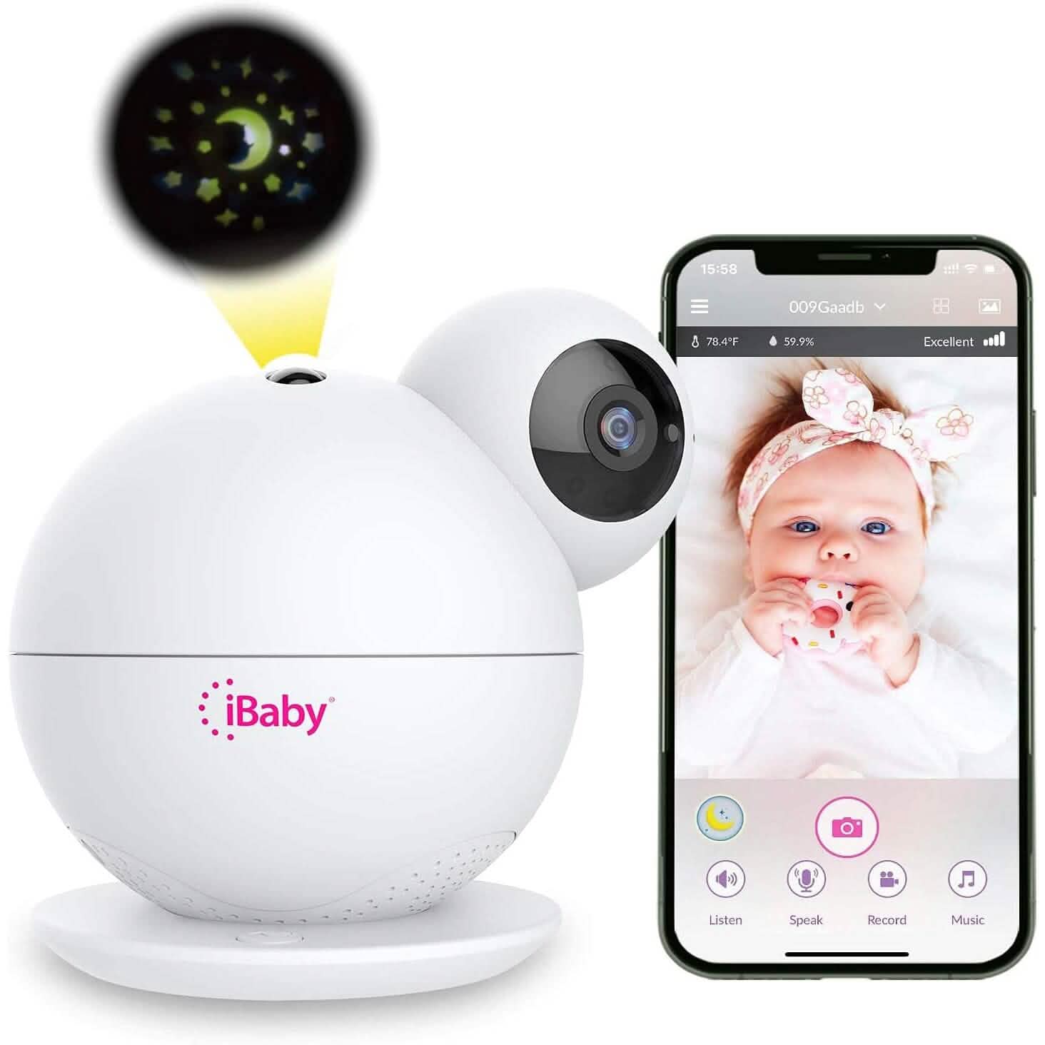 iBaby M8 2K Smart Baby Monitor, 355° Pan 110° Tilt and 2-Way Talk Smart Home & Security - DailySale