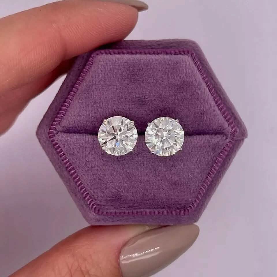 IGI Diamond Engagement Earrings VVS2 E Round 7.54 Ctw Lab Created Earrings - DailySale