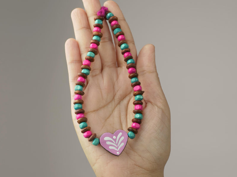 Valentine Wooden Beads And Terracotta Clay Jewelry Set