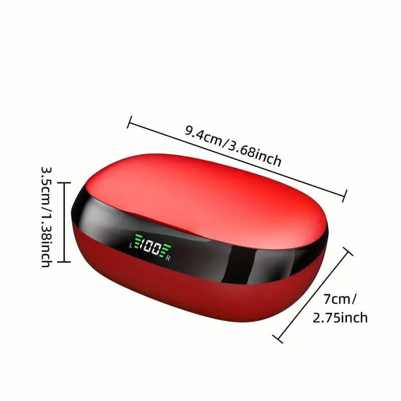 In-Ear Headphones With Noise Cancelling Mic, Sport Earhook & LED Display Headphones - DailySale