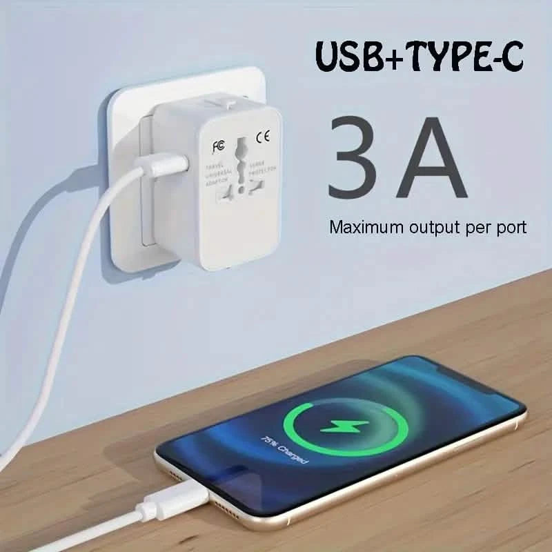 International Portable Worldwide All-in-One Plug Travel Adapter Converter for USA EU UK AUS Batteries & Power Accessories - DailySale