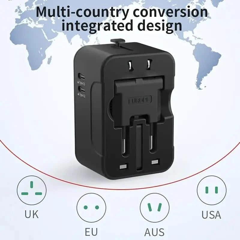 International Portable Worldwide All-in-One Plug Travel Adapter Converter for USA EU UK AUS Batteries & Power Accessories - DailySale