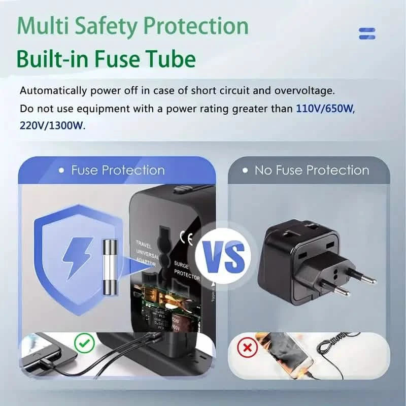 International Portable Worldwide All-in-One Plug Travel Adapter Converter for USA EU UK AUS Batteries & Power Accessories - DailySale