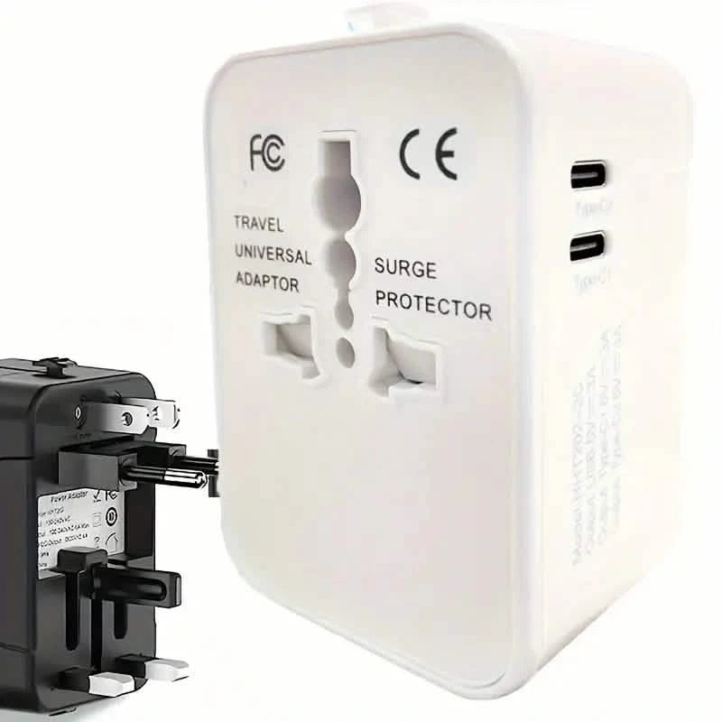 International Portable Worldwide All-in-One Plug Travel Adapter Converter for USA EU UK AUS Batteries & Power Accessories White - DailySale