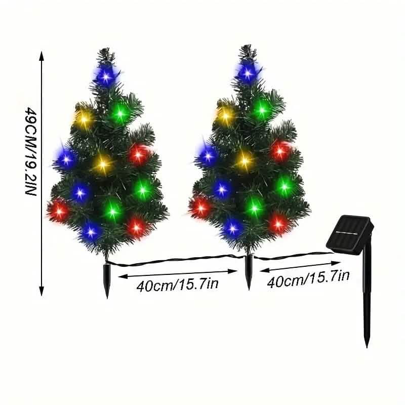 IP65 Waterproof Solar Powered Prelit Small Christmas Tree Holiday Decor & Apparel - DailySale