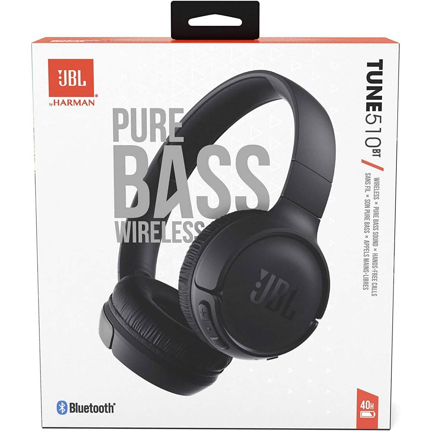 JBL Tune 510BT: Wireless On-Ear Headphones with Purebass Sound - Black Headphones - DailySale