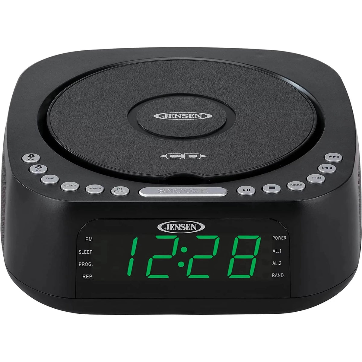 Jensen JCR-375 BLK Green LED CD/MP3 Clock Radio USB charge (Black) Household Appliances - DailySale