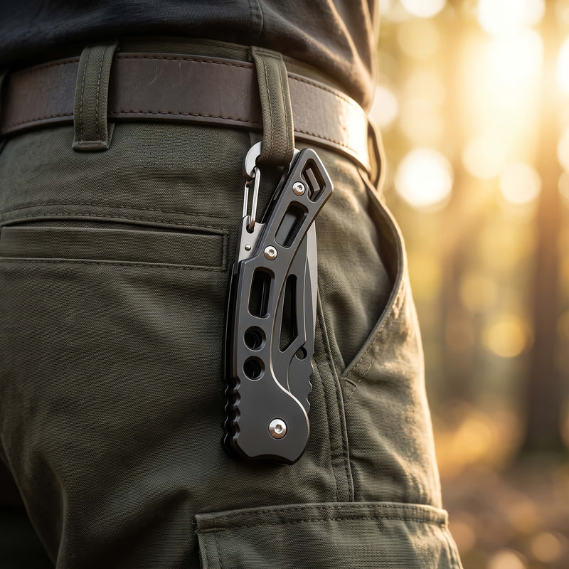 Pocket knife clipped to a belt loop