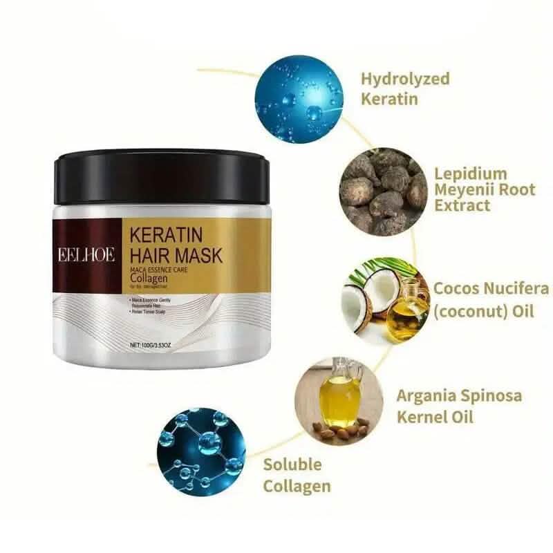 Keratin Soft Moisturizing Hair Mask with Collagen Beauty & Personal Care - DailySale